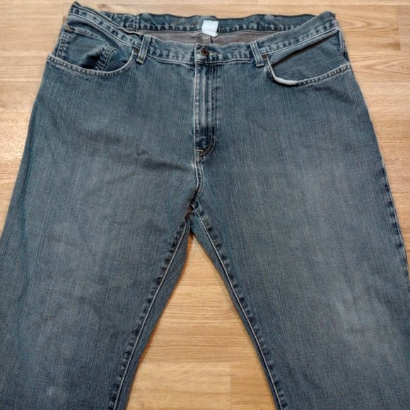 Eddie Bauer Jeans Mens Sz 40x32 Blue Denim Dark Wash Mid Rise Straight Leg * - Picture 2 of 10